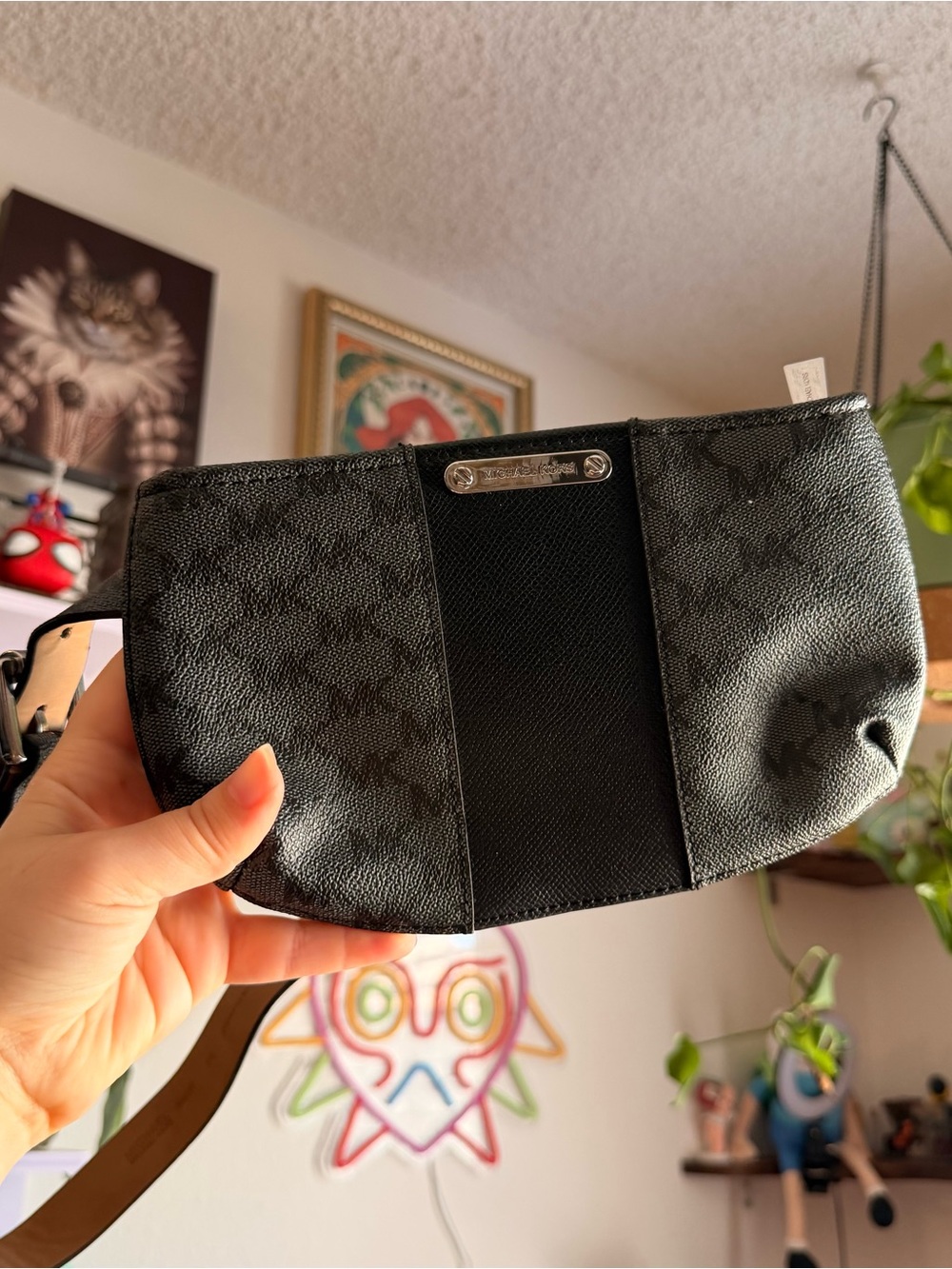 Michael Kors monogram leather belt fanny pack purse